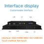 12‘’ 12.1Inch Monitor Industrial Display Screen VGA HDMI BNC AV USB Buckles Mounting 1024*768 Not Touch Screen