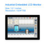 12‘’ 12.1Inch Monitor Industrial Display Screen VGA HDMI BNC AV USB Buckles Mounting 1024*768 Not Touch Screen