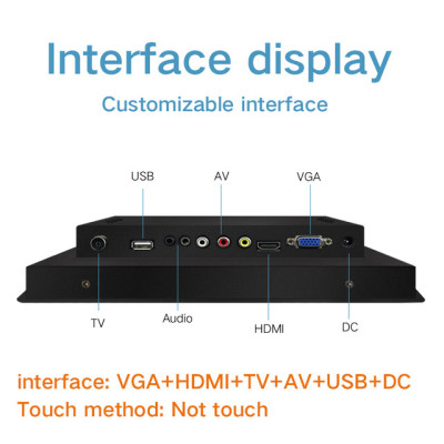 10.1 Inch Lcd Monitor CNC Machine Tool LCD Screen Not Touch Screen Industrial Display VGA HDMI TV AV USB Buckles Mounting