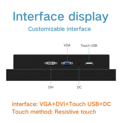 8.4 inch Monitor VGA HDMI DVI USB Interface Free shipping Resistance Touch Screen Industrial Display 800*600