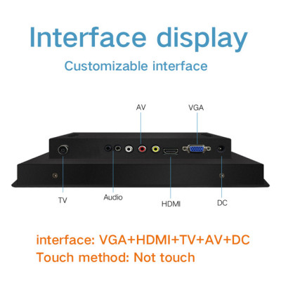 IPS Screen 10.1 Inch Monitor for Industrial Computer VGA HDMI DVI AV 1280 Not Touch Screen Industrial Display Buckles Mounting