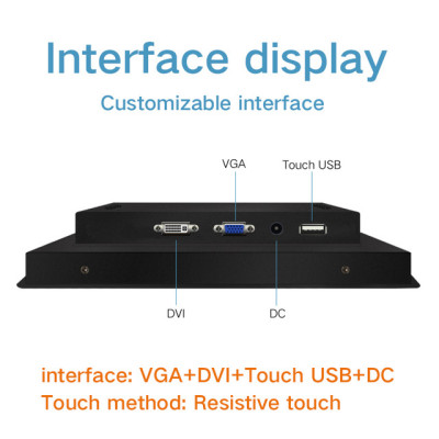 8.4 inch Industrial Lcd Monitors VGA HDMI DVI USB Resistance Touch Screen Industrial Display rack mounting embedded monitor