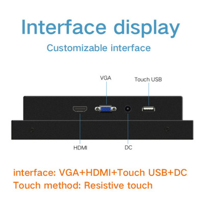 Portable Monitor 10.4 Inch Iron Shell Resistance Touch Screen Industrial Display Free shipping 1024*768 VGA HDMI DVI USB