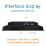 12” 12.1 Inch Industrial Display Single Touch Screen Industrial Monitor VGA HDMI DVI USB Buckles Mounting 1024*768