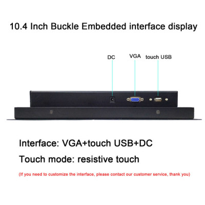 10 12 17 Inch Embedded Industrial Computer Monitor with Resistive Touch with VGA Touch USB 15&quot LCD Monitor 1024*768/1280*102