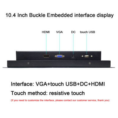 10 12 15 17 Inch industrial mini panel monitor with resistive touch LCD monitor Buckle embedded Install with HDMI VGA Touch USB