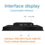 14 Inch Industrial LCD Monitor for Tablet Display Desktop Screen HDMI USB Resistance Touch Screen Buckles Mounting embedded
