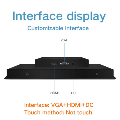 17.3&quot Monitor Industrial Display LCD Screen VGA HDMI DVI TV Not Touch Screen 1600*900 Buckles Mounting