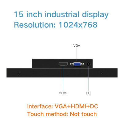 10 12 15 17 Inch Industrial LCD Monitor VGA HDMI Not Touch Screen Display LCD Screen Desktop Wall Mounting