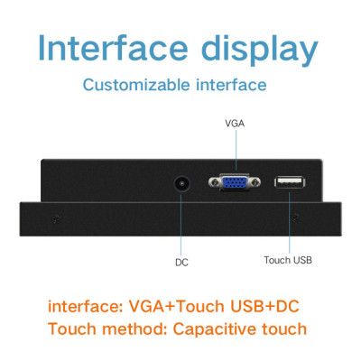 10.4 Inch Industrial Computer in Lcd Monitor VGA HDMI DVI USB Capacitive Touch Screen Industrial Display Waterproof In Front