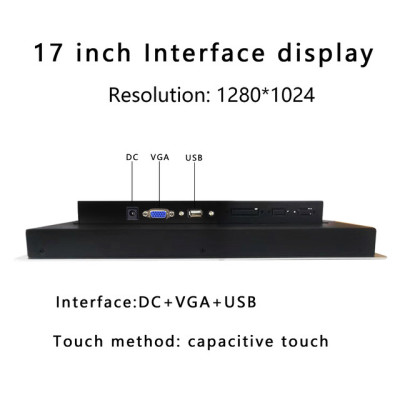 10 12 15 17 Inch Embedded Industrial Monitor with Capacitive Touch Screen Mini tablet LCD display with VGA Touch USB interface