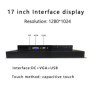 10 12 15 17 Inch Embedded Industrial Monitor with Capacitive Touch Screen Mini tablet LCD display with VGA Touch USB interface