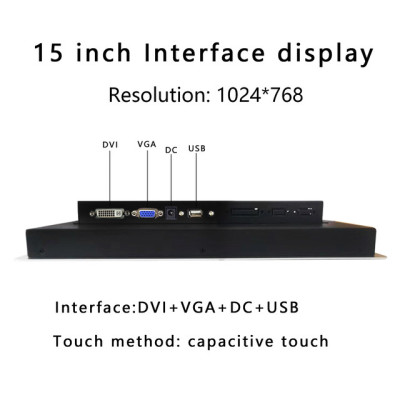 10&quot 12 15 Inch Embedded Industrial Monitor with Capacitive Touch Screen 17&quot Mini tablet LCD Display with DVI VGA touch U