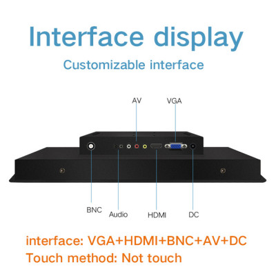 17 Inch Lcd Monitor Industrial Display Desktop CNC Machine Tool LCD Screen VGA HDMI AV TV USB Not Touch Screen Buckles Mounting