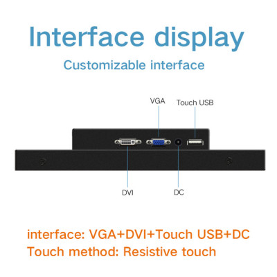 17.3 inch Monitor Industrial Display LCD Screen VGA HDMI DVI USB Resistance Touch Screen industrial computer monitor