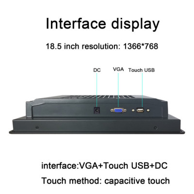 13.3 15.6 18.5 21Inch fully enclosed cooling embedded industrial monitor Smart LCD display with Capacitive Touch Screen with VGA