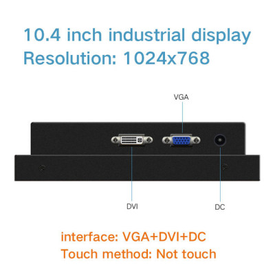 17 10 12 15 Inch Industrial LCD Display Computer Monitor for Tablet VGA/DVI Not Touch Screen Embedded Installation Wall Mounting