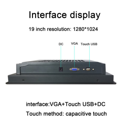 17&quot 18.5&quot 19 21.5 Inch embedded industrial monitor with capacitive touch screen LCD display with VGA fully enclosed cool