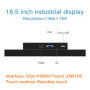 14 15.6 17.3 18.5 Inch Industrial LCD display Monitor Industrial VGA HDMI USB Resistance Screen Desktop LCD Desktop Wall mount