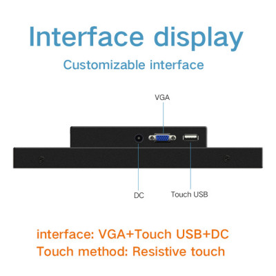 19 Inch LCD Display Monitor of Tablet HDMI VGA DVI USB Desktop Screen Resistance Touch Screen industrial computer monitor