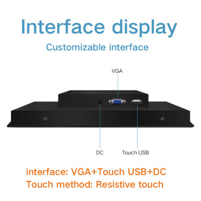 19&quot VGA HDMI DVI Interface Metal Frame Buckles Fixed Display Lcd hd Monitor WideScreen Monitor Resistance touch Screen