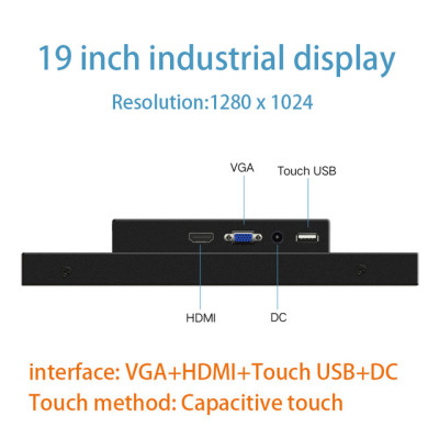 15.6 17.3 18.5 19 Inch Industrial Monitor VGA HDMI USB Capacitive Touch Screen CNC LCD display Monitor display