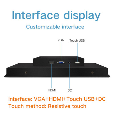 23.6 Inch Monitor HDMI VGA DVI USB LCD Screen Resistance Touch Screen 23” Buckles HD display Mounting industrial computer lcd