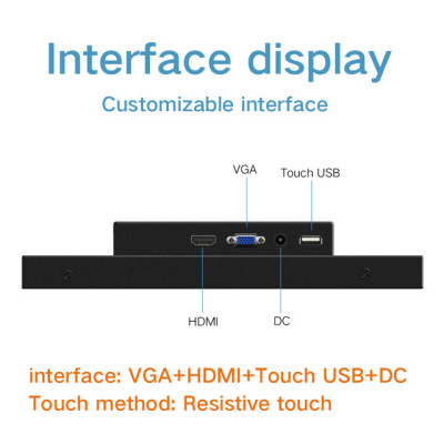 15&quot Inch PC Display Desktop LCD Screen Monitor of Tablet VGA HDMI DVI USB Advertising display 1024*768 Resistance Touch Scre