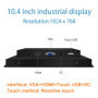 10 15 17 12 Inch industrial Display LCD Screen Monitor of Tablet VGA HDMI USB Resistance Touch Screen Embedded installation