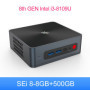 Beelink SEi 8 Mini PC Intel Core i3 8109U 8th Gen Windows 11 Pro Wifi5 DDR4 8GB SSD 256GB 4K Dual HD 1000M Desktop Computer SEi8