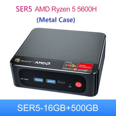 2022 Beelink SER5 Ryzen 5 5600H Mini PC Windows 11 Pro AMD DDR4 16GB RAM 500GB SSD WiFi 6E 4K Dual HD 1000M Desktop Computer 32G