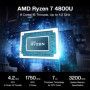 Beelink SER4 Mini PC AMD Ryzen 7 4800U SER3 AMD Ryzen 7 3750H Windows 11 Pro DDR4 4K Dual HD 1000M Wifi 6E Gaming Computer SER