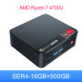 2022 Beelink SER4 Mini PC AMD Ryzen 7 4700U Windows 11 Pro DDR4 16GB SSD 500GB 4K Dual HD 1000M Wifi 6E Desktop Gaming Computer