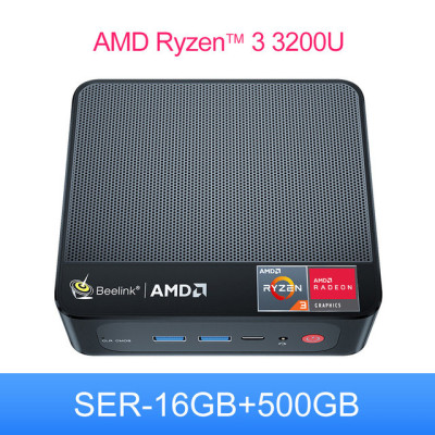 Beelink SER Mini PC AMD Ryzen 3 3200U Windows 11 Pro DDR4 8GB SSD 256GB Wifi5 4K HD 1000M Desktop Mini Computer SER3 16GB 500GB