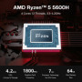 2023 Beelink Ryzen 7 5800H SER5 Pro Mini PC Windows 11 Pro AMD DDR4 16GB RAM 500GB SSD 5500U WiFi6 4K HD Desktop Computer 5500U