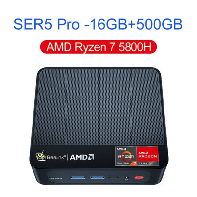 2023 Beelink Ryzen 5 5800H SER5 Pro Mini PC Windows 11 Pro AMD DDR4 16GB RAM 500GB SSD 5560U WiFi6 4K HD Desktop Computer
