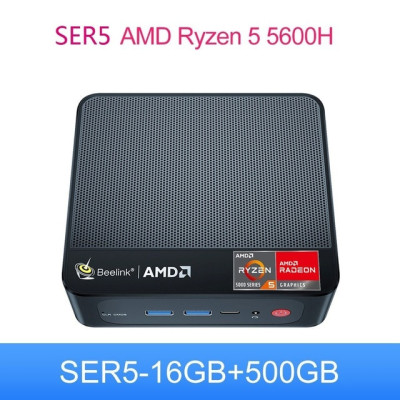 Beelink SER5 Mini PC AMD Ryzen 5 5600H Windows 11 Pro DDR4 16GB SSD 500GB 4K Dual HD 1000M Wifi6 SER5 5800H 5500U Gamer Computer