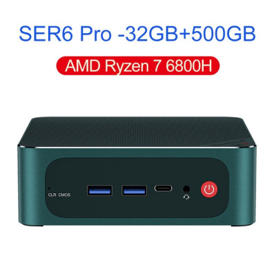 Beelink SER6 Pro 6800H 7735HS Mini PC Windows 11 Pro AMD Ryzen 7 RDNA2 DDR5 32GB SSD 500GB NVME Wifi6 LAN 2.5G Gaming Computer