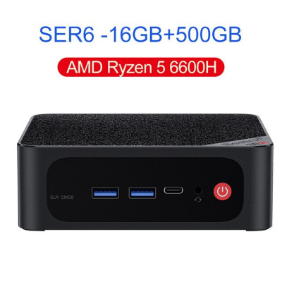 2023 Beelink SER6 Mini PC Windows 11 Pro AMD Ryzen 5 6600H RDNA2 DDR5 16GB SSD 500GB NVME Wifi6 LAN 2.5G PCIe4.0 Desk Computer