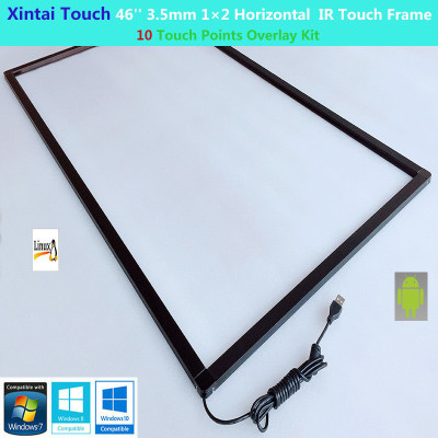 Xintai Touch 46 Inches 3.5mm 1X2 Horizontal stitching Large infrared touch frame with 10 touch points IR Touch Pane