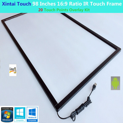 Xintai Touch 98 Inches 16:9 Ratio 20 Touch Points Multi-Touch IR Touch Frame,Infrared Touch Panle,Plug&ampPlay