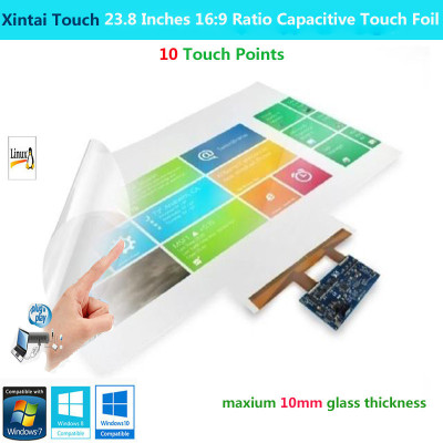 Xintai Touch 23.8 Inches 16:9 Ratio 10 Touch Points Interactive Capacitive Multi Touch Foil Film Plug &amp Play