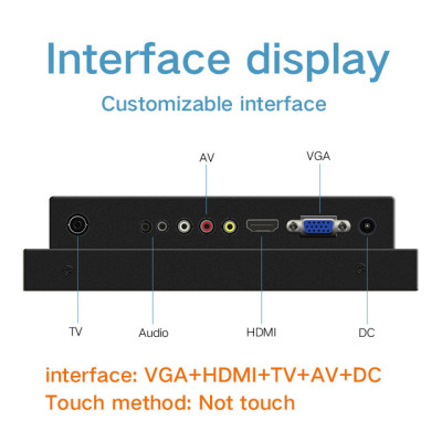12&quot Advertising Display Monitor Not Touch Screen Industrial Display VGA HDMI TV AV DVI Free shipping