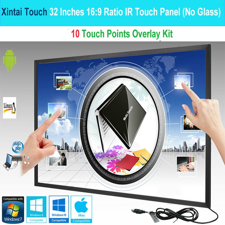 Xintai Touch 32'' to 98'' 10/20 touch points ir touch frame,infrared touch points applied for tv/monitors